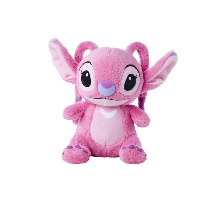  stitch angel peluche assis rose 17 cm 